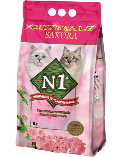 N1 Crystals Sakura силикагелевый впитывающий 5 л