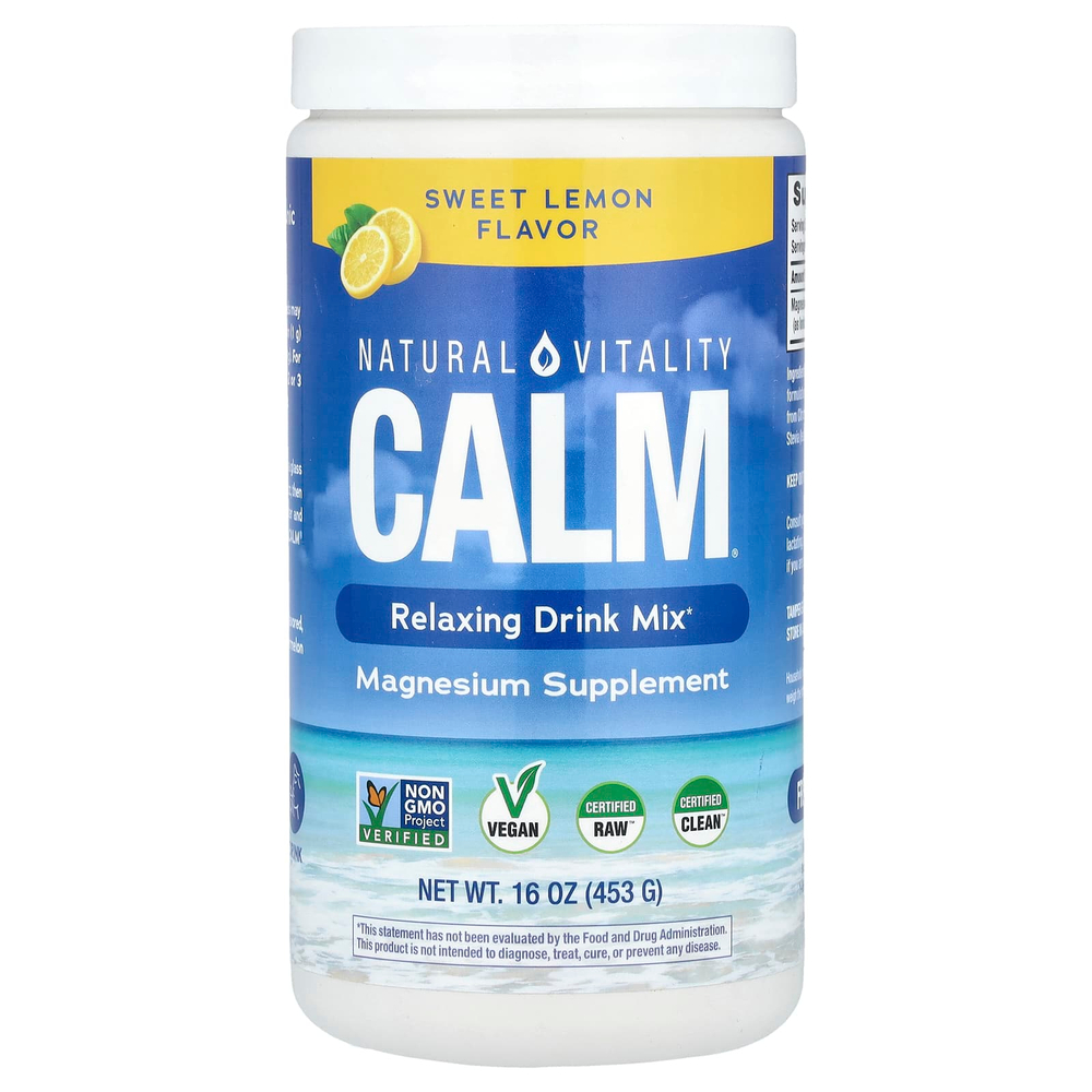 Natural Vitality, CALM®, смесь для расслабляющих напитков, сладкий лимон, 453 г (16 унций)