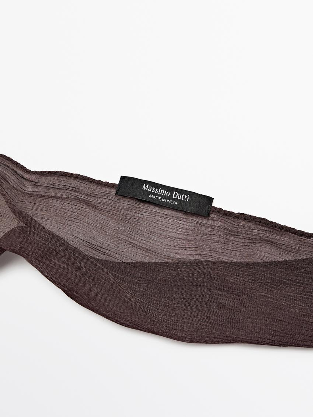 Massimo Dutti Шарф с завязками, шоколадный