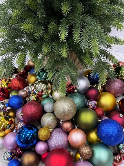 Набор пластиковых шаров Гамма 46 шт, серебро, Christmas DeLuxe (88021)