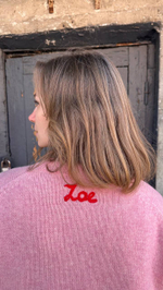 Пуловер "Зое" из кашемира с мериносом розовый меланж