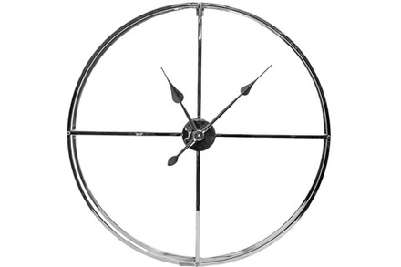 Часы настенные круглые (хром) 76см