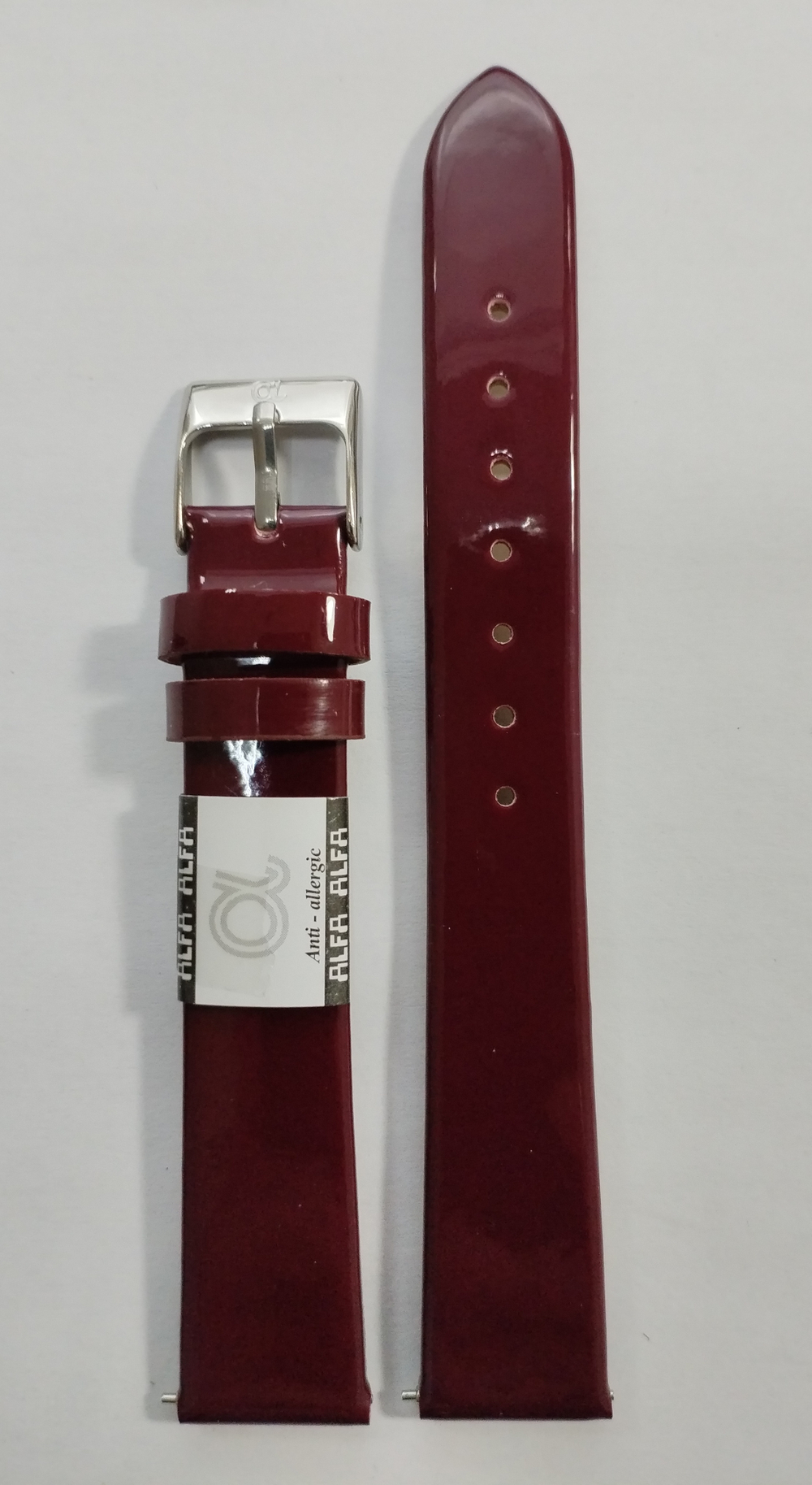 16 мм. Ремень кожаный. Гладкий лаковый.