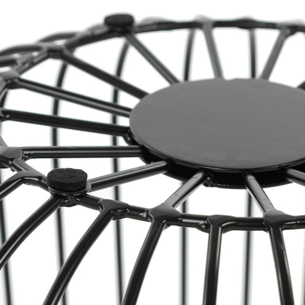 Кофейный столик Flat Cage диаметр 40 сталь, черный