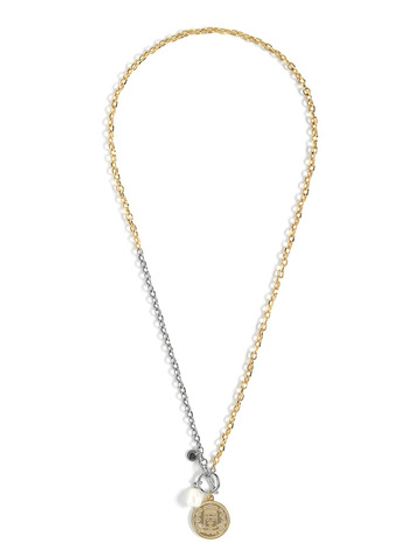 Колье "Anchor pearl coin" Bicolor
