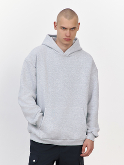 Худи с начесом (серый меланж)