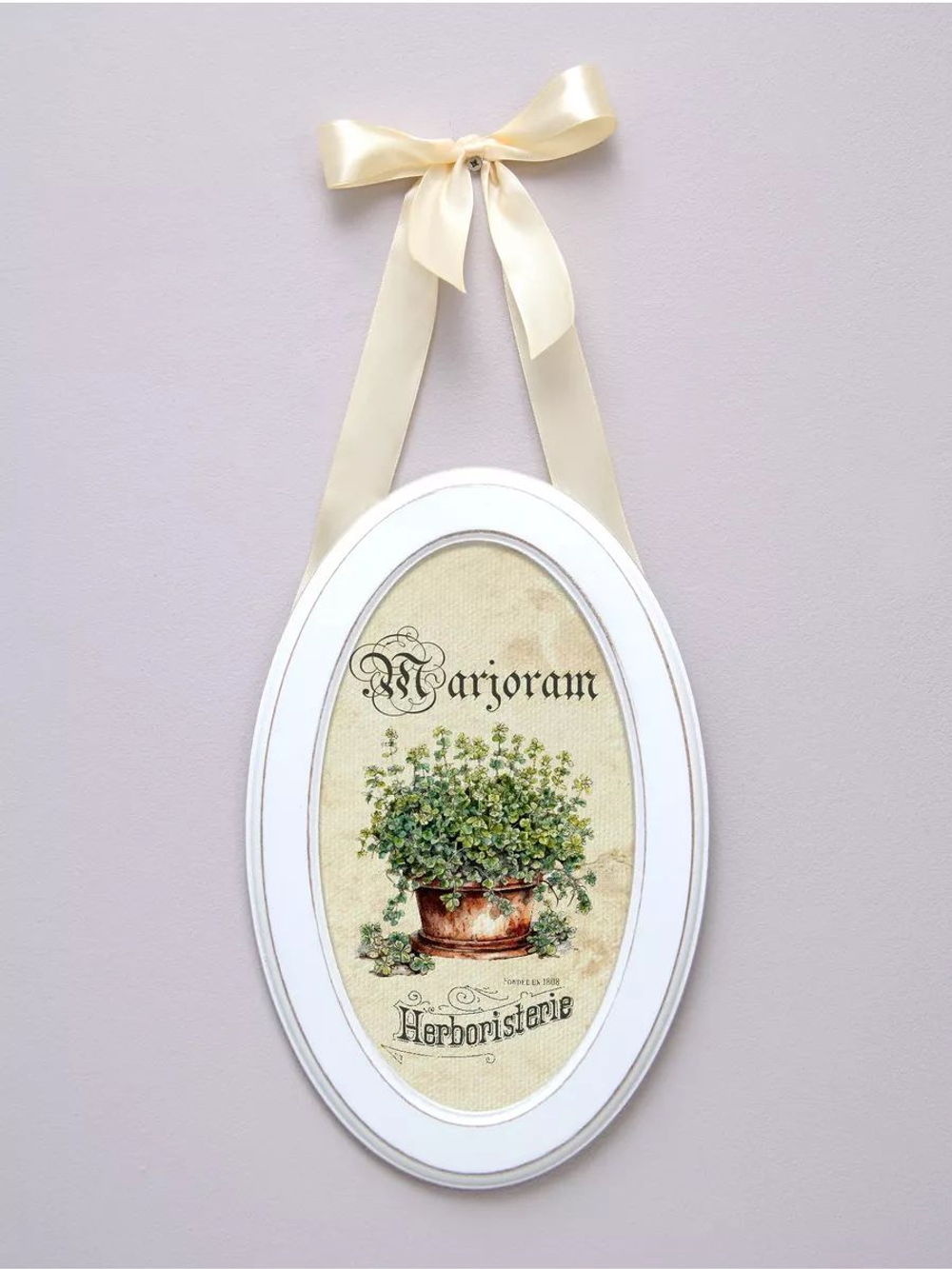 Панно на стену для интерьера в овальной раме набор 3 шт "Прованс" 28,5*18,5 см