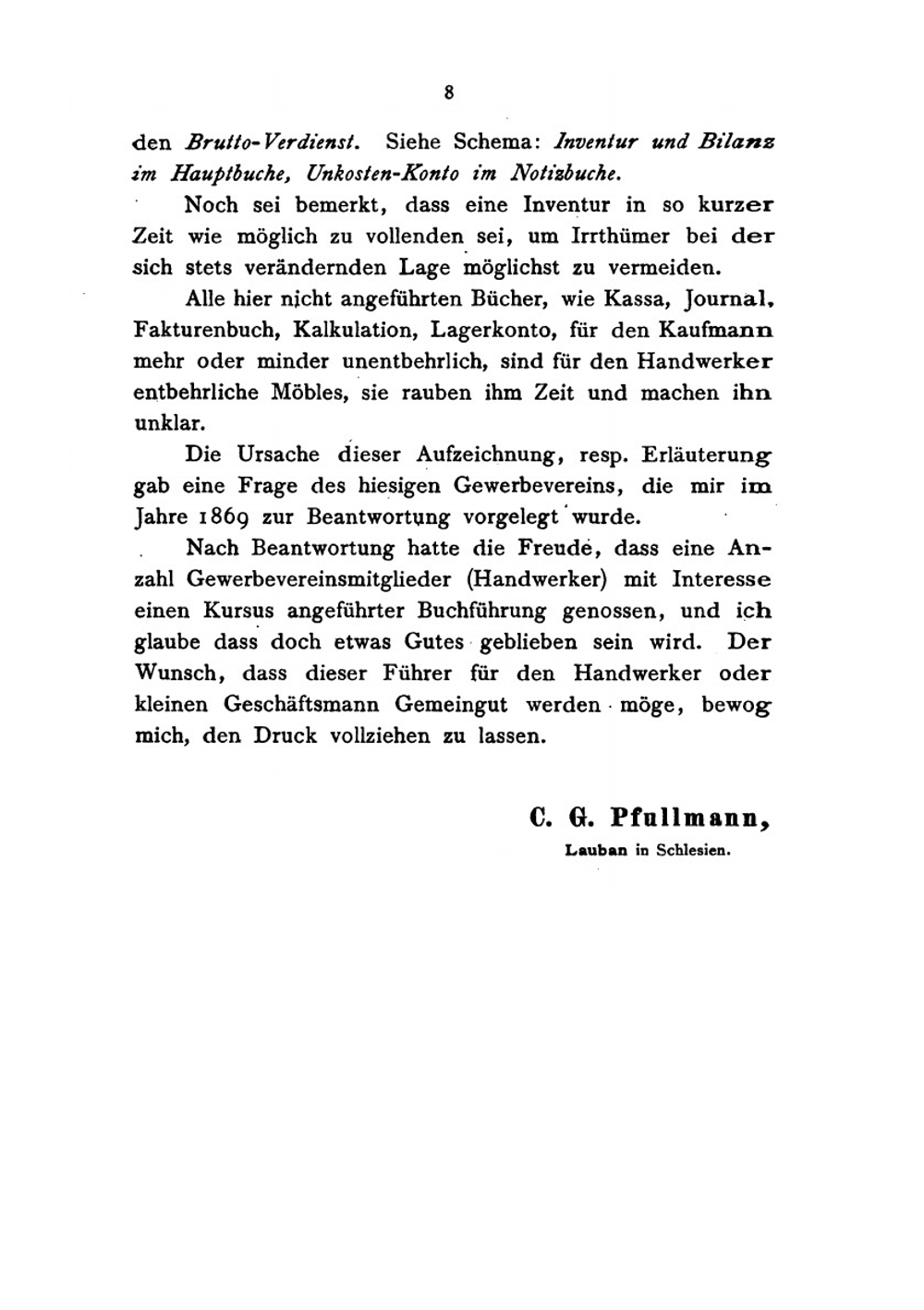 Buchführung für Handwerker und kleinere Geschäftsleute | C.G. Pfullmann
