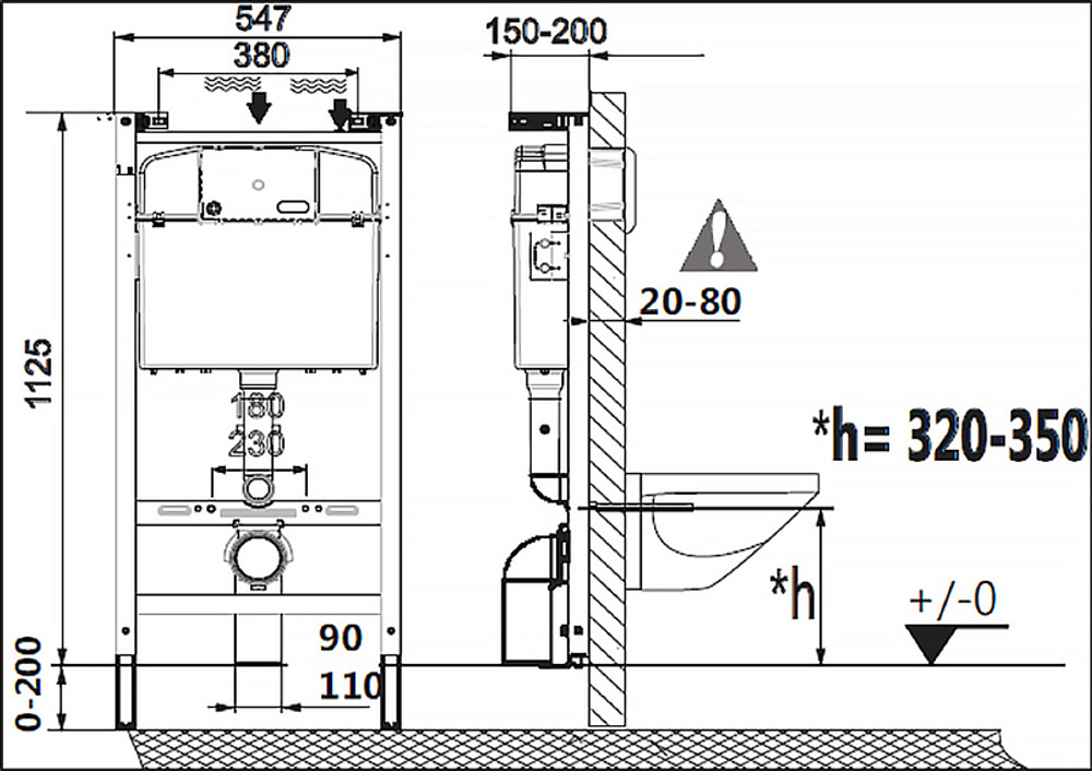 ПЭК Laufen PRO чаша унитаза подвесная Rimless с инсталляционной системой, тонким сиденьем микролифт и клавишей смыва, хром глянец (Z.RU93.0.761.5)