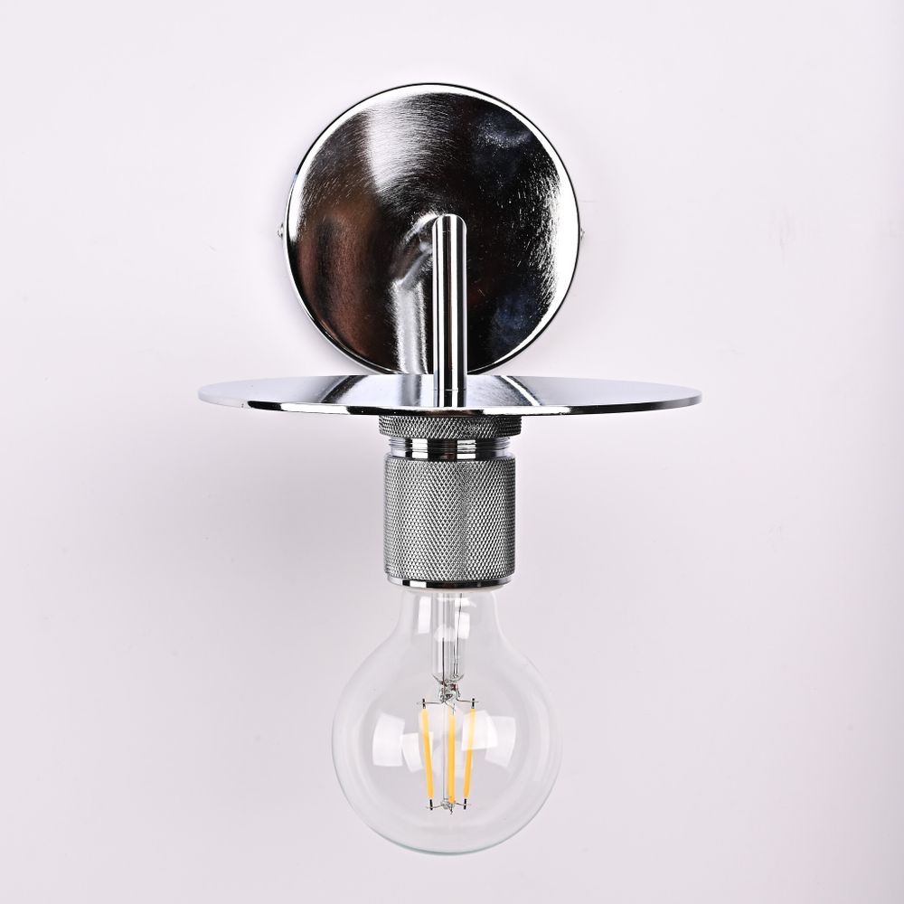 Бра Rh Utilitaire Knurled Disk Shade Sconce Silver By Imperiumloft