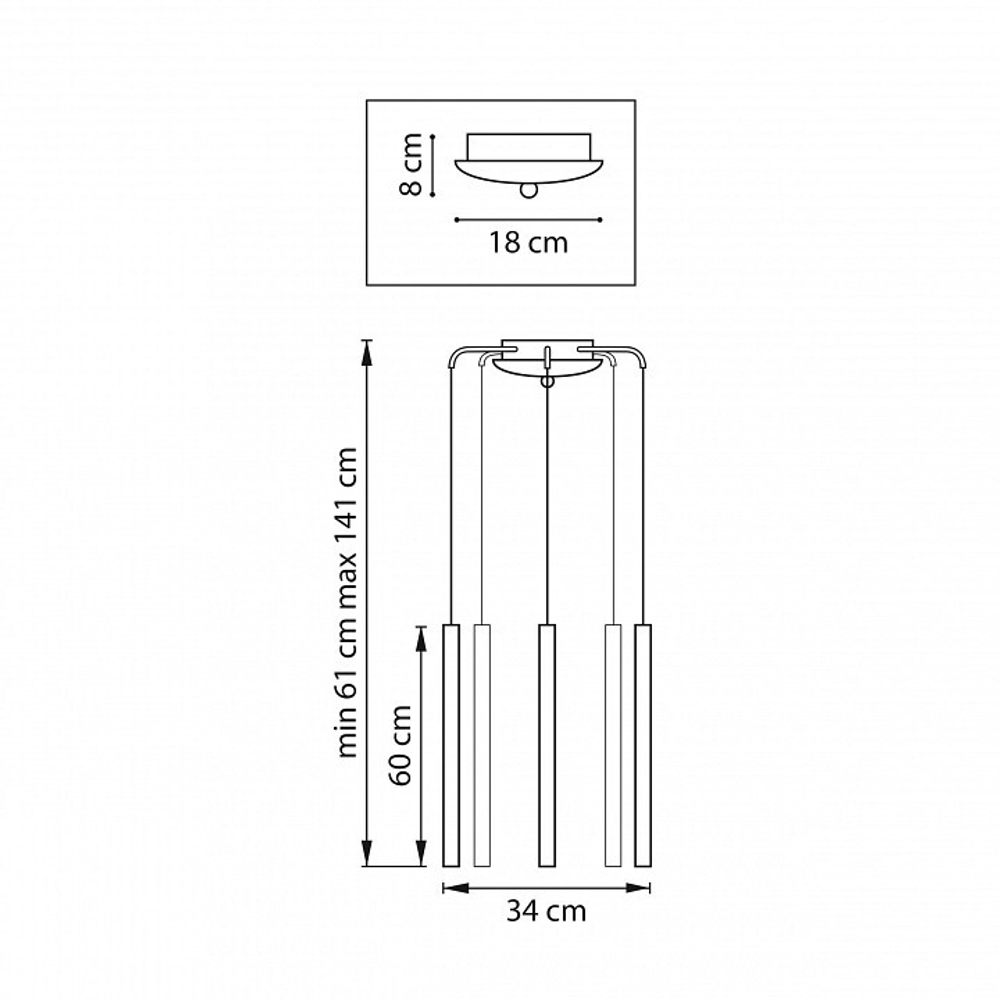 Подвесная люстра Lightstar Tubo L5T747347