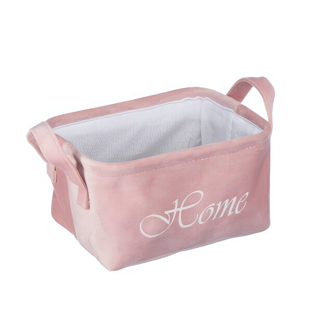 Корзина для хранения "Велюр", Д250 Ш190 В140, розовый