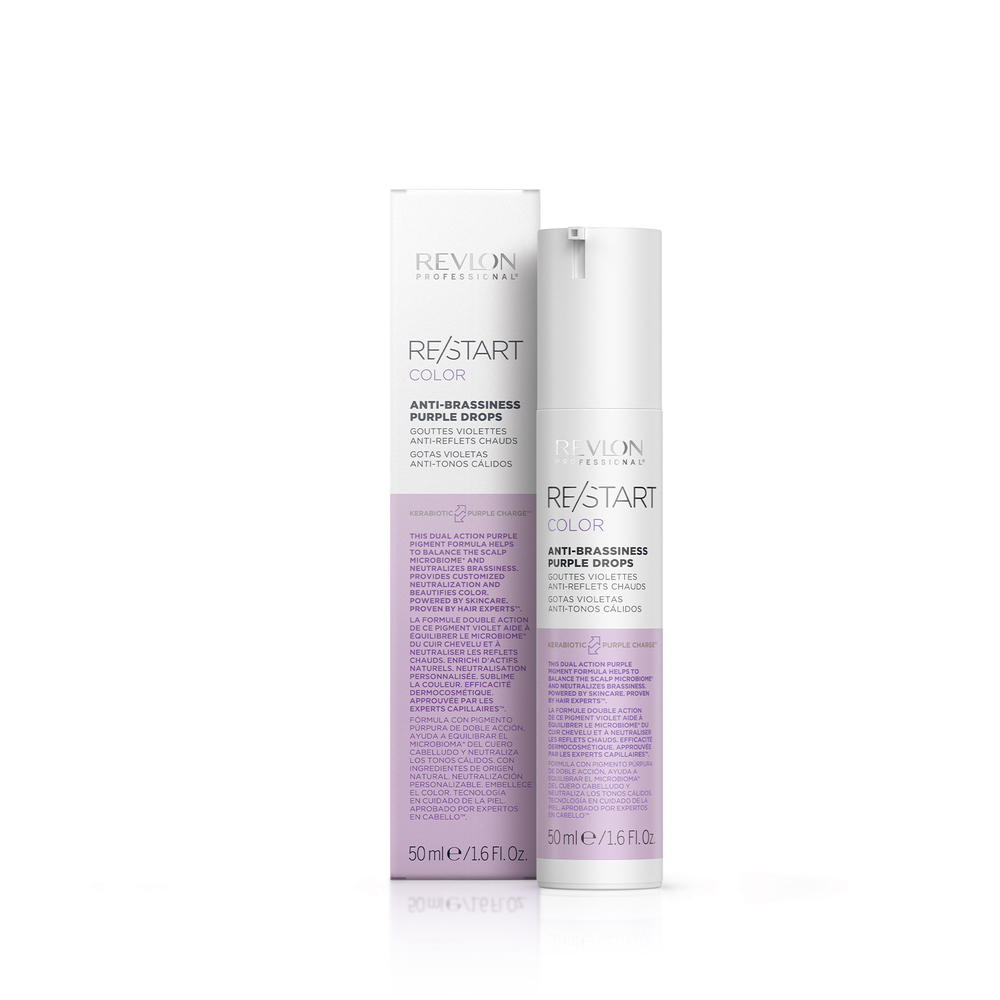 Фиолетовые капли для усиления и поддержки холодных оттенков Revlon Professional Restart Color Protective Anti-Brassiness Purple Drops 50 мл