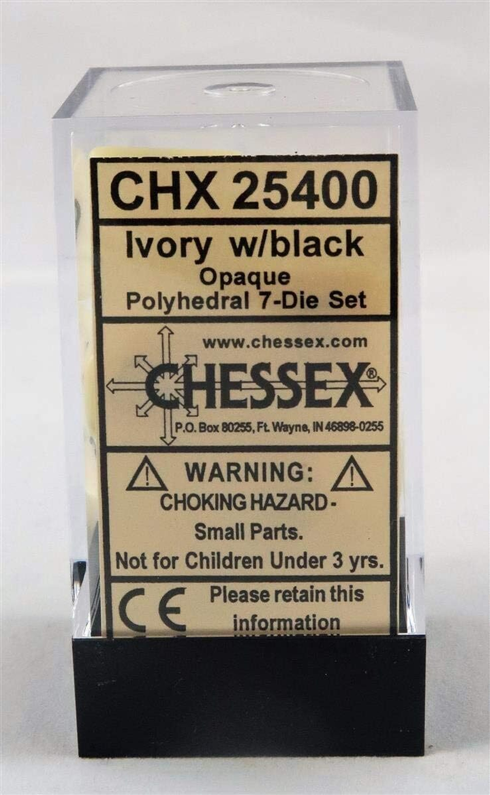 Chessex 7-dice set Ivory/Black