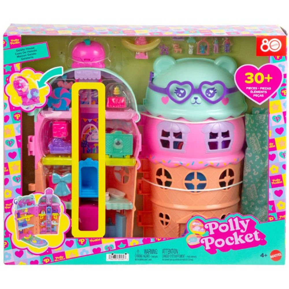 Polly Pocket - Ледяной десерт Домик для игры + 2 куколки + 25 аксессуаров JFT91