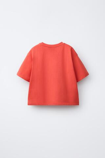 ZARA ФУТБОЛКА С НАДПИСЬЮ, КРАСНЫЙ