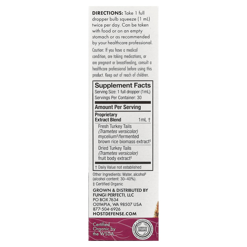 Host Defense, Mushrooms™, экстракт трутовика разноцветного, 30 мл (1 жидк. унция)