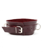 Бордовый широкий ошейник с кольцом Maroon Collar (Цвет: бордовый)