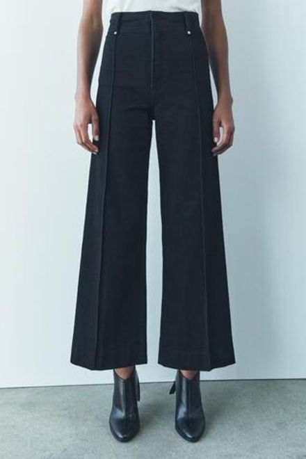 ZARA ДЖИНСЫ WIDE LEG С ВЫСОКОЙ ПОСАДКОЙ — ZW COLLECTION, ЧЕРНЫЙ