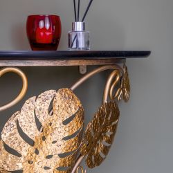 Консоль Monstera Deliciosa Wood (Монстера) Каштан Амбер