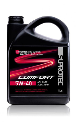 Моторное масло A3/B4 Suprotec Comfort 5W-40, канистра 4л