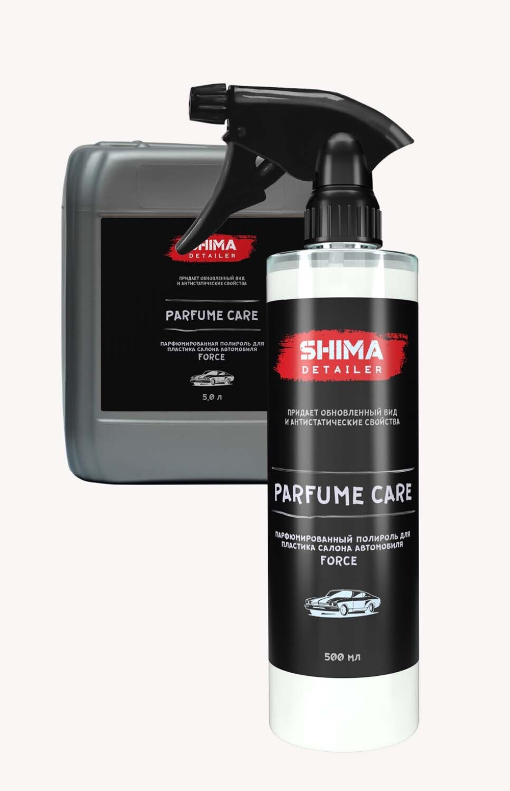 SHIMA DETAILER "PARFUME CARE" FORCE  500 мл (Парфюмированный матовый полироль для пластика салона автомобиля)(матовый эффект)