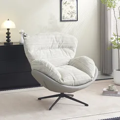 Кресло BLISS серый, экокожа, шенилл