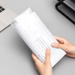 Папка-конверт на кнопке DELI "Aurora", А4, 0,12 мм, прозрачная