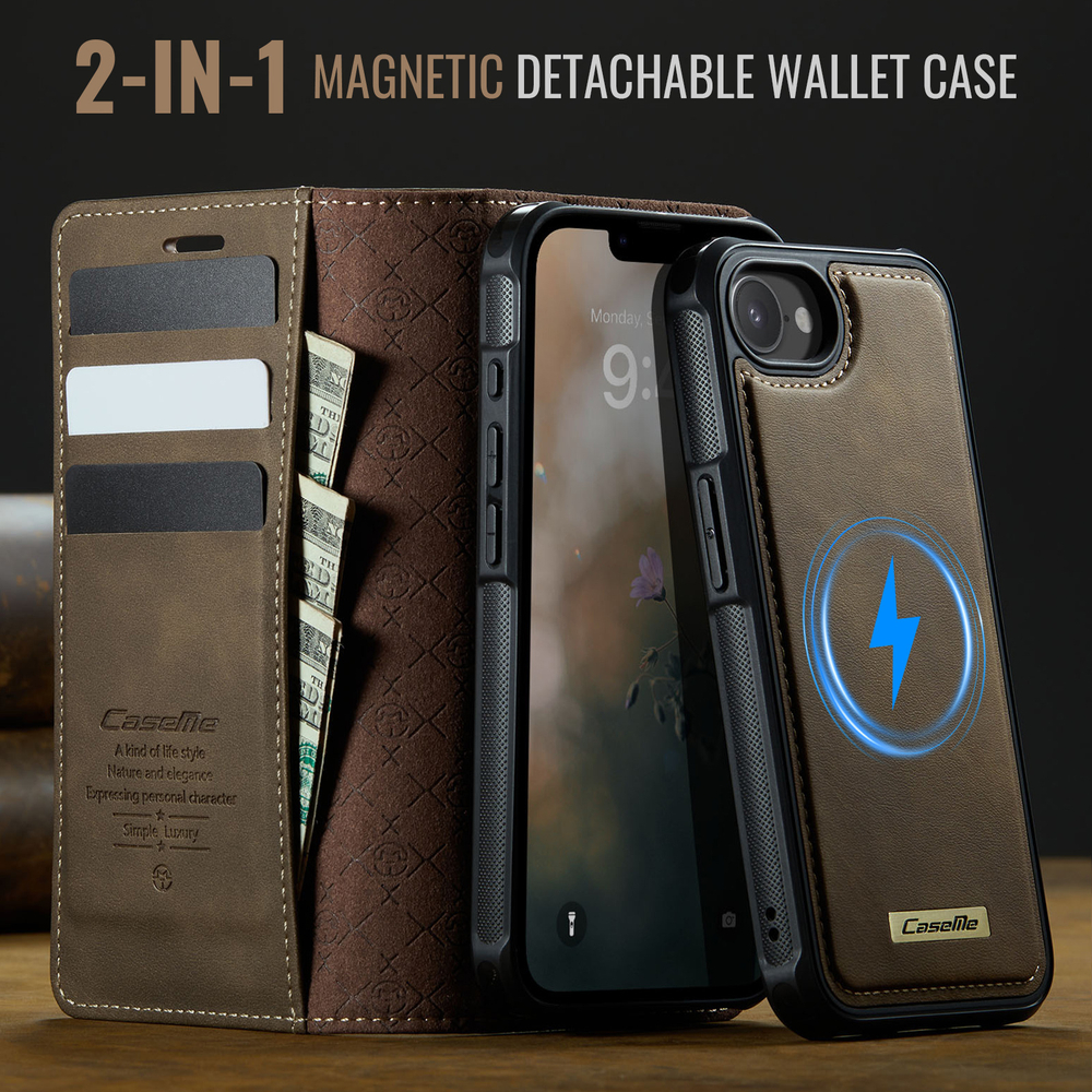 Чехол-кошелек CaseMe 2 in 1 MagSafe iPhone 16E