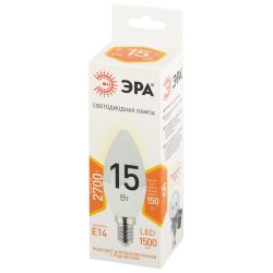 Лампа светодиодная ЭРА STD LED B35-15W-827-E14 15Вт свеча теплый белый свет Е14 | Лампы cветодиодные Свеча (B/C)