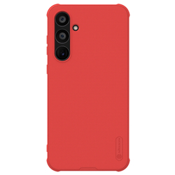 Двухкомпонентный усиленный чехол красного цвета от Nillkin для Samsung Galaxy A55, серия Super Frosted Shield Pro