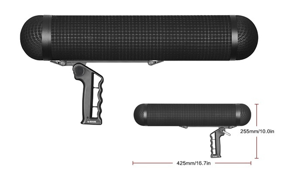 E-IMAGE BS-M80 Suspension windshield system. Ветрозащита "цеппелин" для микр. Ø19-22х300 мм