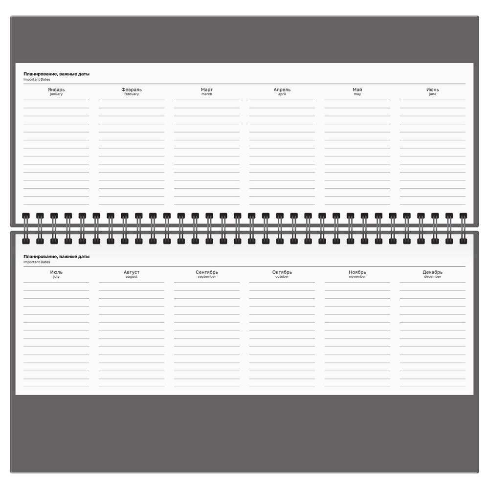 Планинг недатированный Би-Джи Синий, гребень,285*100мм, 56л