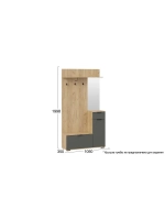 Прихожая с зеркалом Дуб Крафт золотой 159х35х200