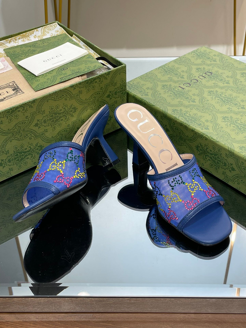 Gucci GG Mid-Heel Slide Sandal 7.5 cm