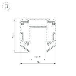 Профиль-держатель MAG-STRETCH-25-2000 (Arlight, Алюминий) 035719