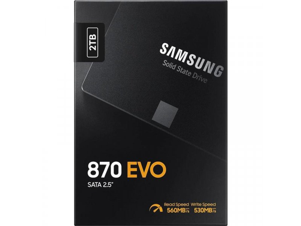 SSD накопитель Samsung 870 Evo 2ТБ, 2.5" SATA, SATA III, [MZ-77E2T0B/AM]