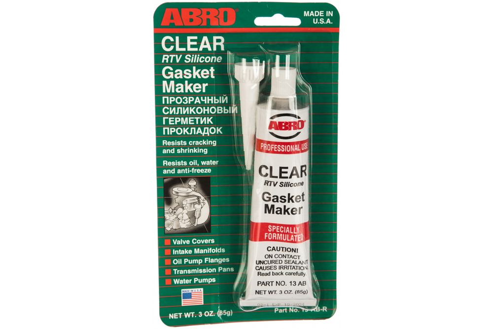 Герметик прокладок силиконовый ABRO прозрачный 12-AB-CH-RW-S, 85 г