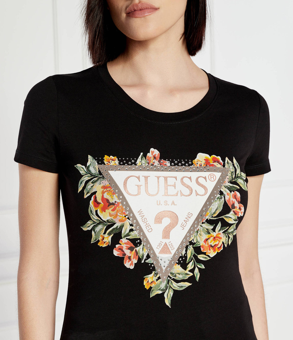 Футболка TRIANGLE FLOWERS GUESS - черный(W4GI24 J1314)