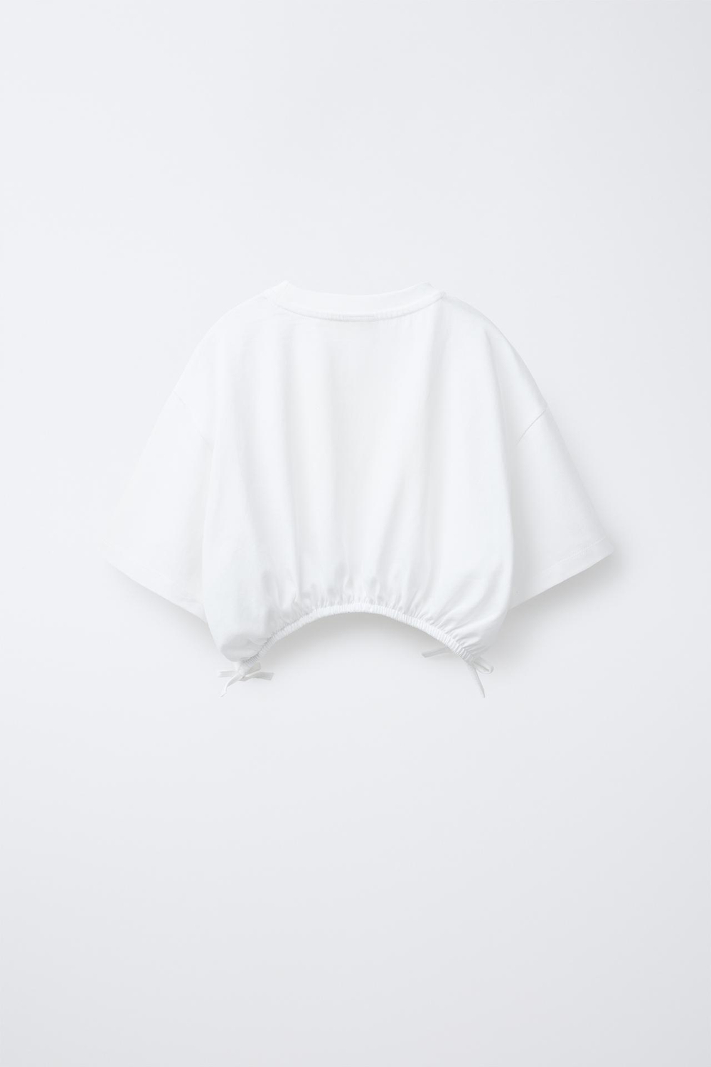 ZARA ФУТБОЛКА С ПРИНТОМ И ДЕТАЛЯМИ ИЗ КРУЖЕВА КРОШЕ, БЕЛЫЙ