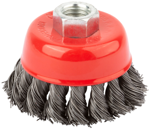 Корщетка-чашка, гайка М14, стальная витая проволока  65 мм 39466