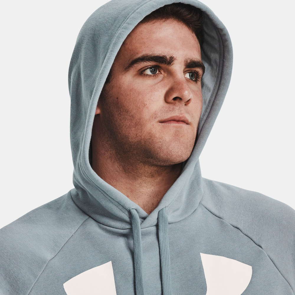 Мужская кофта теннисная Under Armour Rival Big Logo Hoody Men - Blue Grey