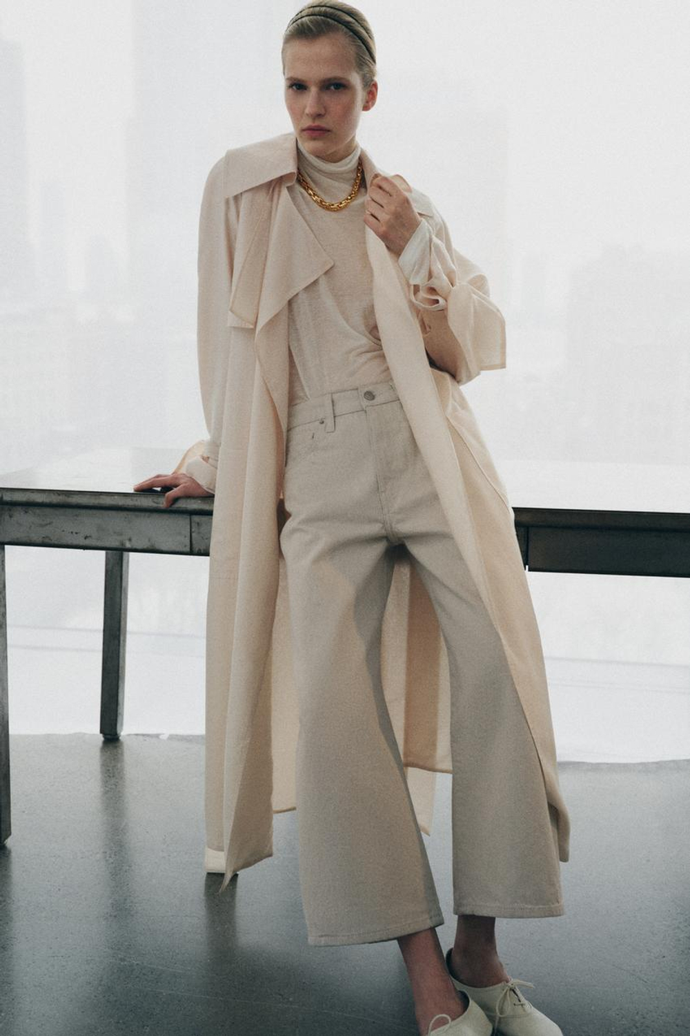 ZARA МЕТАЛЛИЧЕСКОЕ КОЛЬЕ-ЦЕПОЧКА, ЗОЛОТИСТЫЙ