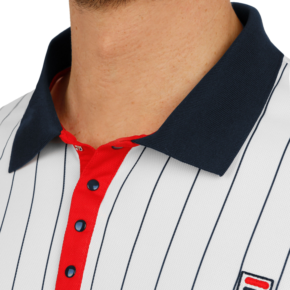 Мужское теннисное поло Fila Stripes Polo Men - White, Dark Blue