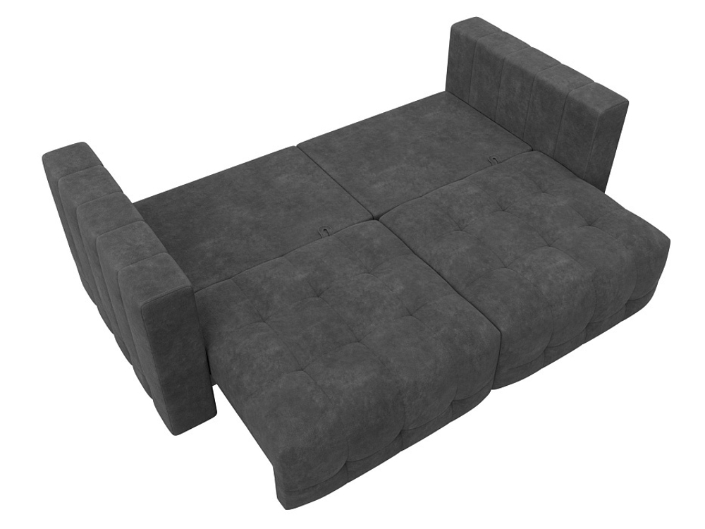 Диван прямой Лига-052 НПБ, BRUT 16 ВЕЛЮР темно-серый