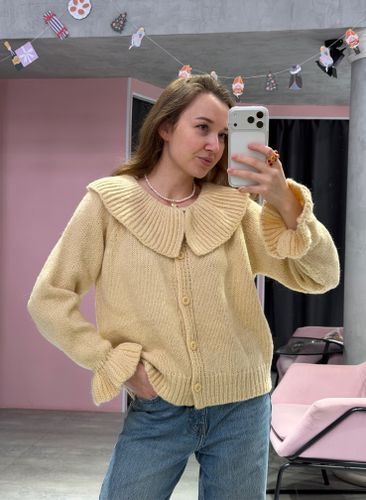 Кардиган с воротничком Candy сливочное масло