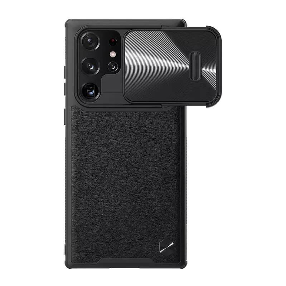 Противоударный чехол Nillkin CAMSHIELD Leather Case S с защитой камеры для Samsung Galaxy S22 Ultra