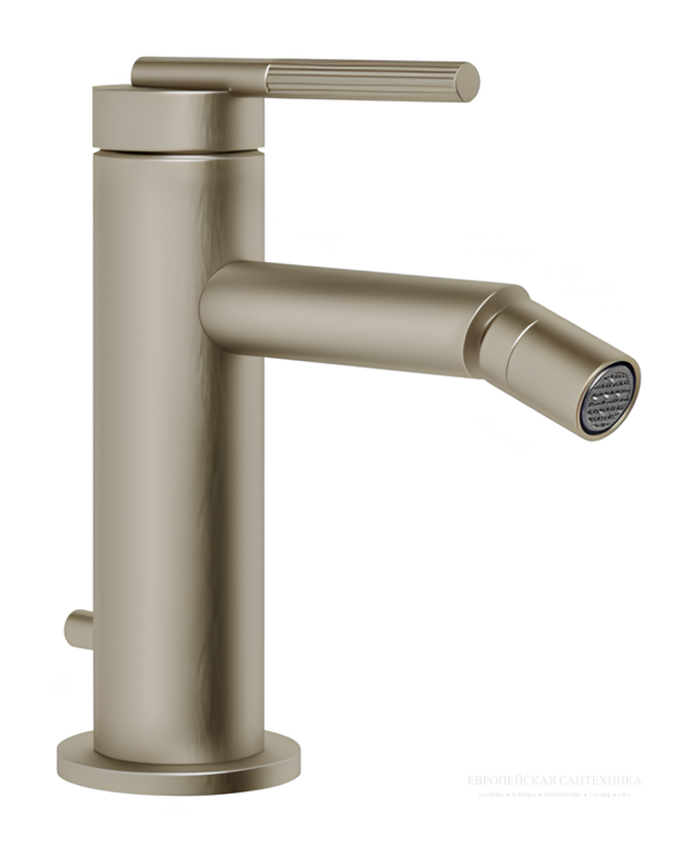 Смеситель для биде Gessi Ingranaggio, с донным клапаном, цвет Finox Brushed Nickel