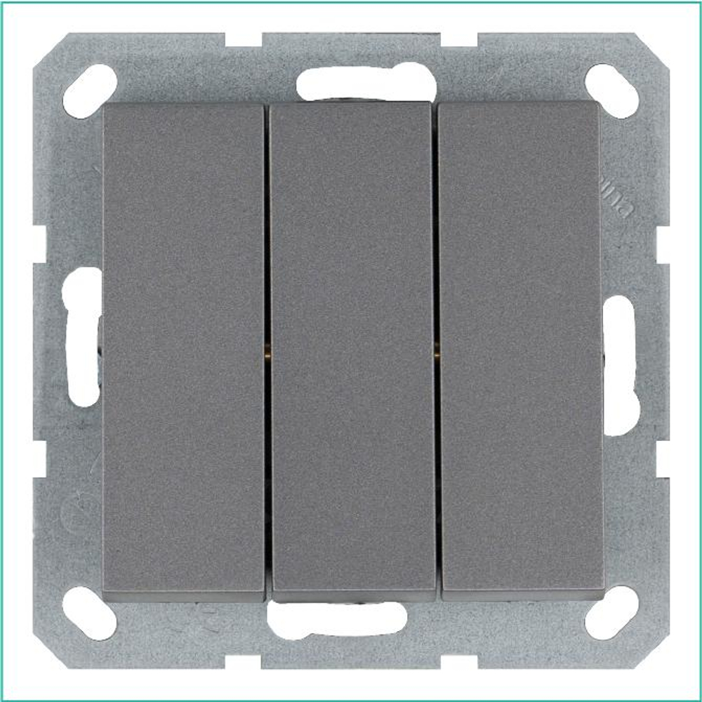 Выключатель 3-кл. 10А IP20 механизм алюм. Jasmart G3031S