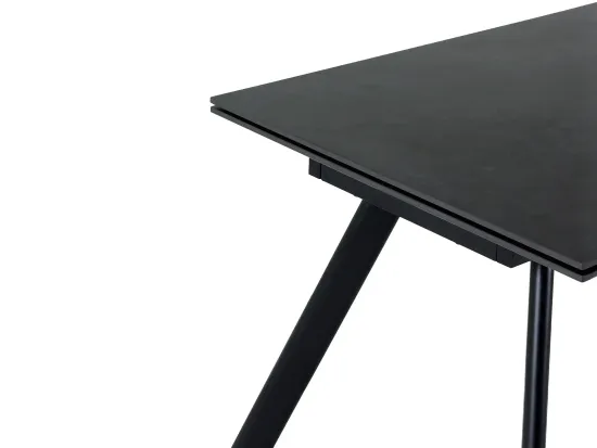 Раскладной обеденный стол Bronte черный керамика 160-240